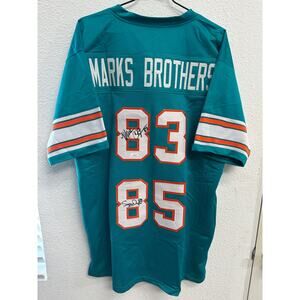 MIAMI DOLPHINS MARK CLAYTON MARK DUPER DUAL SIGNED JERSEY "MARKS BROTHERS" JSA